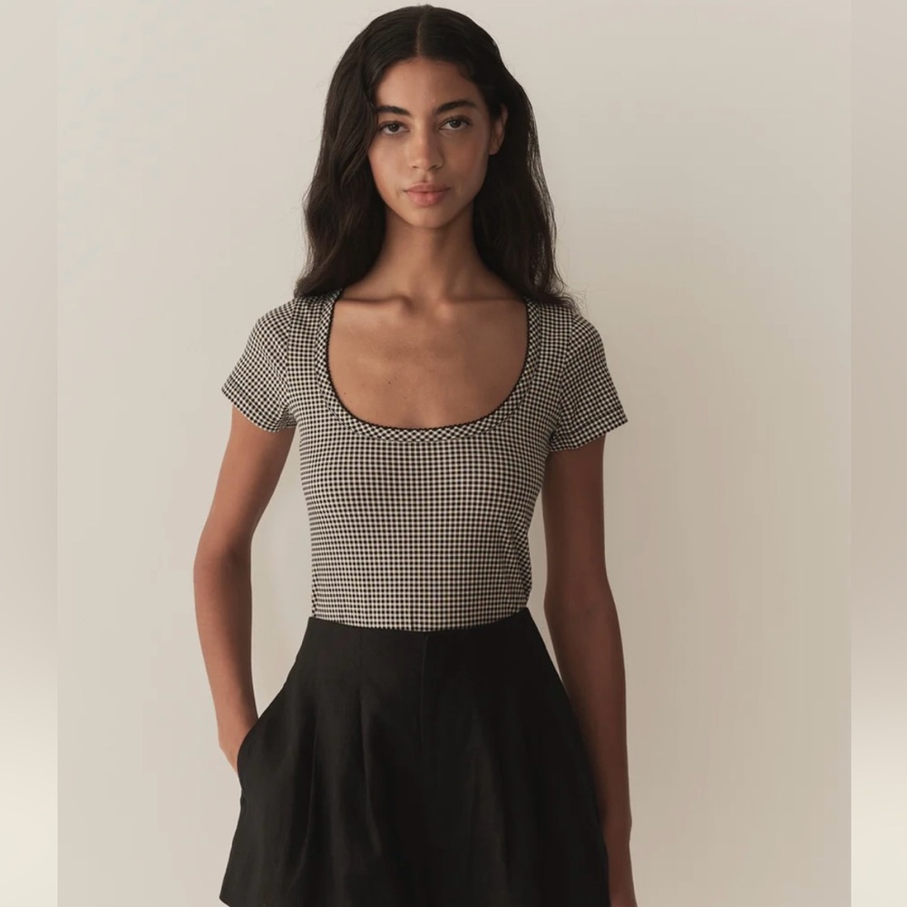 Dôen BRIGITTE TEE IN NOIR LA MADDALENA GINGHAM small